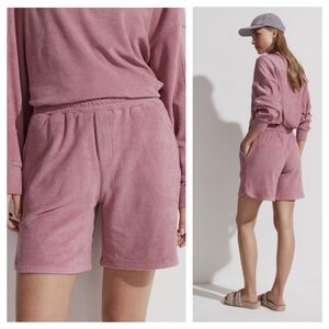 Varley Shorts Mettler Terry cloth XL Track Mesa rose pink baggy sporty summer